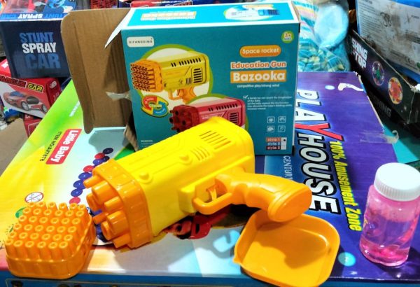 36 / 8 Hole Bazooka Bubble Water Gun | Bazooka Water Bubble Gun Toy For Kids, Toddlers | Out Door Fun Water Spray Gun (random Color