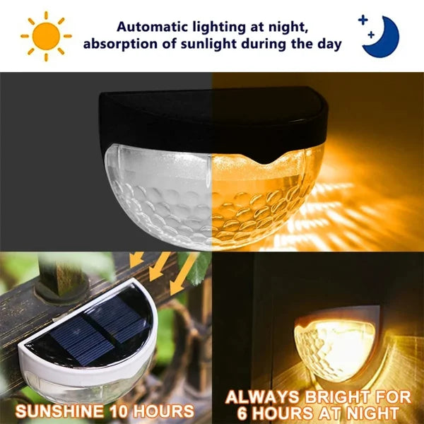 6 Led Solar Fence Lights | Decorative Garden Light | Outdoor Wall Light Led | Outdoor Garden Decorative Lights For Floor Fence Pathway (1pc)