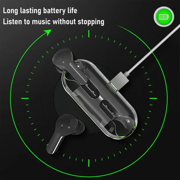 Amgras Future V Pro Earbuds | Pro Tws Bluetooth Earbuds Transparent Tws Sports Gaming Headset Earphone (random Color)