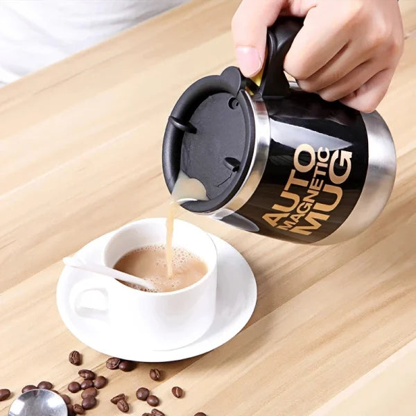 Auto Magnetic Mug 400ml Coffee Milk Mix Cups 304 Stainless Steel ( Battery Operated