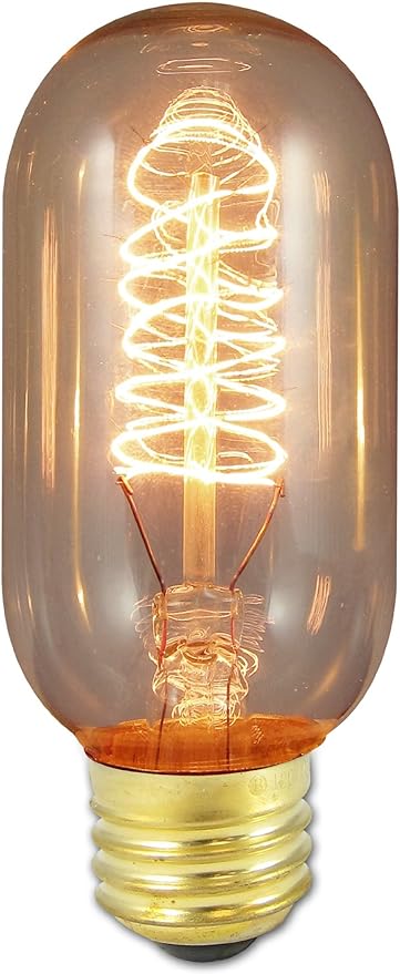 Bulbrite Incandescent T45 Medium Screw Base Light Bulb, 40 Watt, Antique