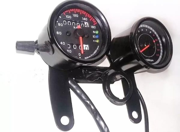 Cafe Racer Style Double Meter Imported Product For Motorcycle (color Black)