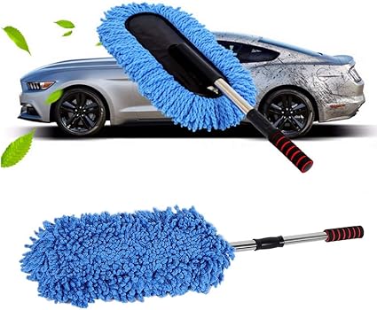 Car Wash Mop Telescopic Handle Microfiber Car Cleaning Brush (random Color)