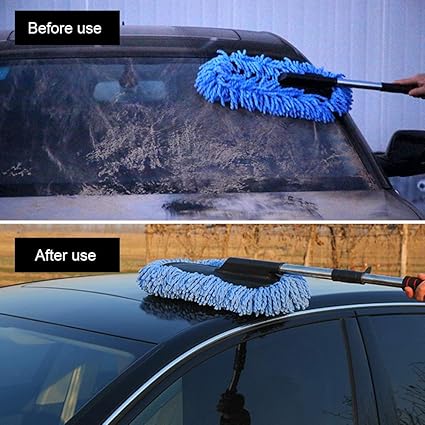 Car Wash Mop Telescopic Handle Microfiber Car Cleaning Brush (random Color)
