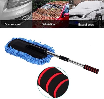 Car Wash Mop Telescopic Handle Microfiber Car Cleaning Brush (random Color)