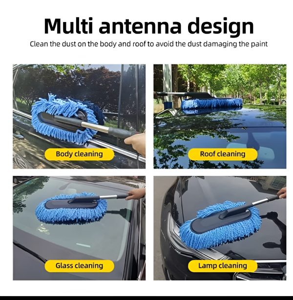 Car Wash Mop Telescopic Handle Microfiber Car Cleaning Brush (random Color)