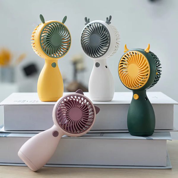 Cartoons Handheld Cooling Mini Rechargeable Fan (random Design And Color)