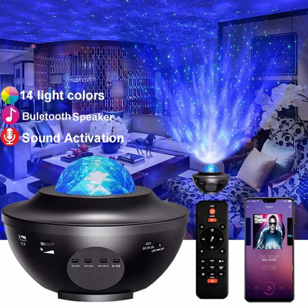 Colorful Starry Sky Galaxy Projector Nightlight Child Bluetooth Usb Music Player Star Night Light Romantic Projection Lamp Gifts With Remote