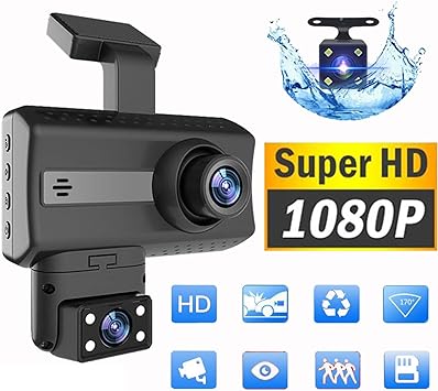 Dual Lens Dvr 1080p Dual Fixecar Dual Lens Dash Cam | Black Box Dvr Camera | Hd Video Quality D Camera