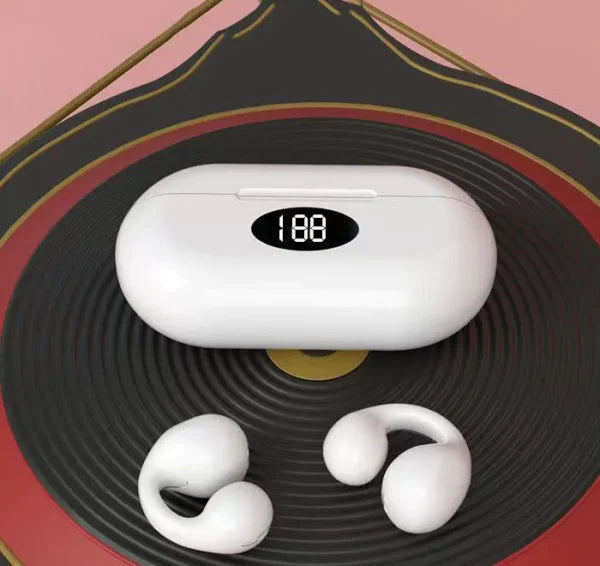Ear Cuff Wireless Earbuds Bluetooth 5.3 With Earhooks Mini Bone Conduction Earcuffs Headphones Waterproof Cycling Earpiece Noise Sports Earphones (white)