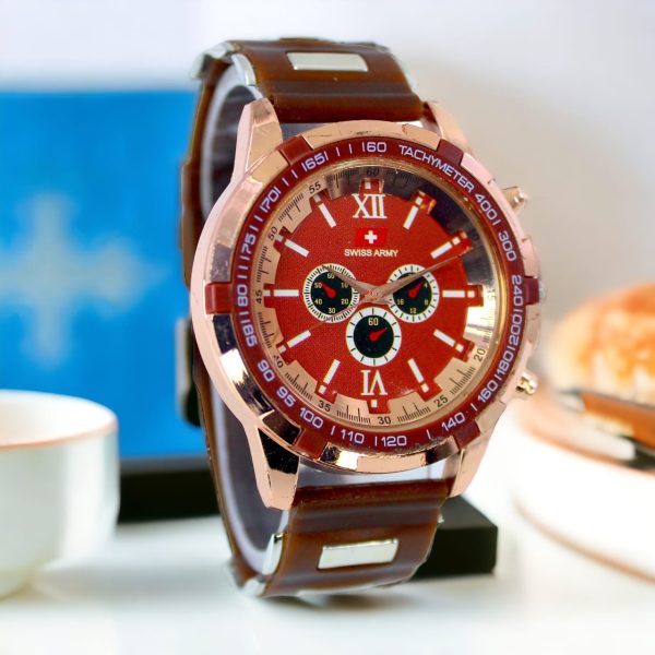 Latest Design Sports Rubber Straps Analog For Men And Boys