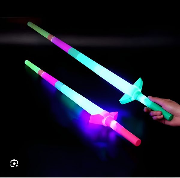 Light Sword Extendable Retractable Light Up Sword Toy For Kids – 24inch (random Color)