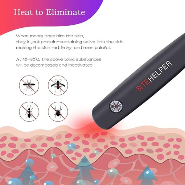Mosquito Bite Helper – Insect Bite Relief, Useful For Summer, Helps Children, Insect Bites, Adults, Irritation, Itching, Neutralizer, Relieve Stings (cell Operated)