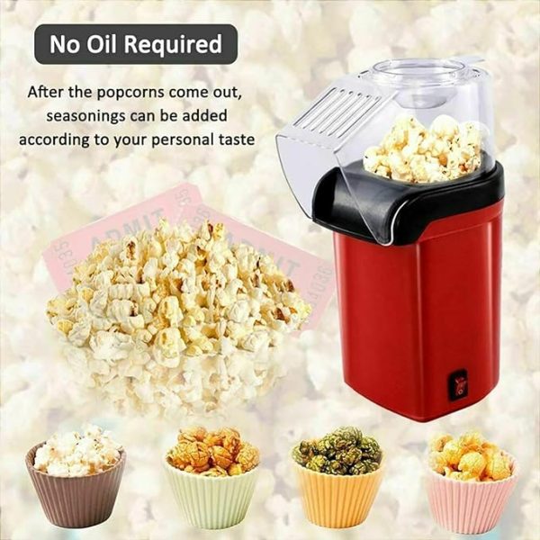 New Popcorn Made By Hot Air Home Mini Retro Popcorn Maker Machine | 3 Minutes Fast Healthy And Fat-free Popcorn Popper, 98% Popping Rate For Home, Party, Cinema Kids, Friends
