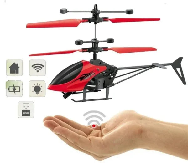 Rechargeable Flying Hand Sensor Control Helicopter | Sensing Flight With Lights, Remote-controlled Aircraft, Withstanding Impact And Playing (random Color)