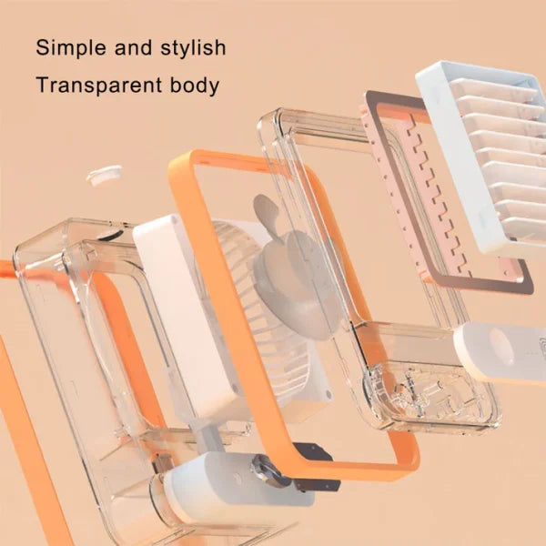 Rechargeable Mini Mist Humidifier Fan Portable Desktop Air Conditioner Usb Mini Air Cooler Fan Water Cooling Fan With 3 Speed Spray Humidifier Purifier Indoor,outdoor (random Color)