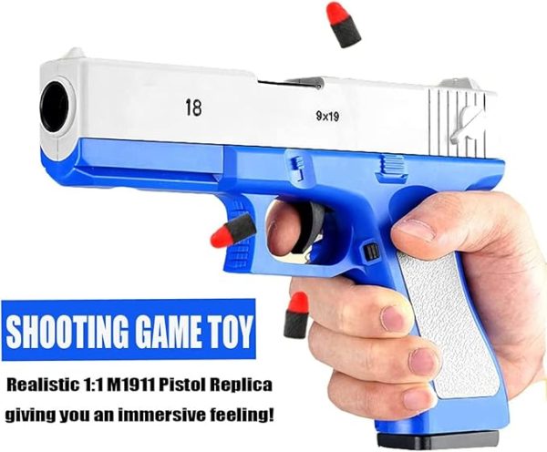 Soft Bullet Toy Gun | Shell Ejecting Pistol For Kids, Toddlers Or Adults (random Color)
