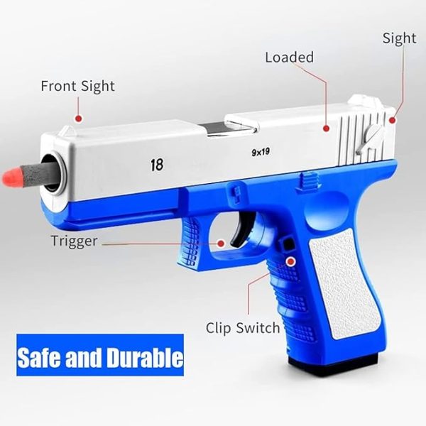 Soft Bullet Toy Gun | Shell Ejecting Pistol For Kids, Toddlers Or Adults (random Color)