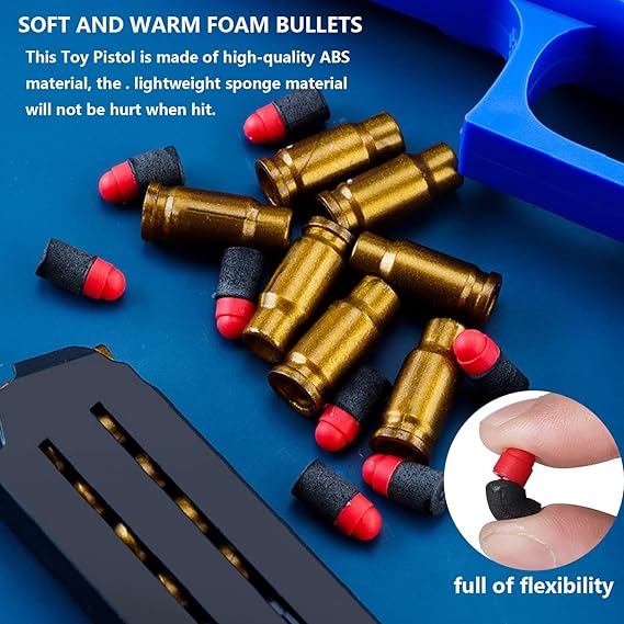 Soft Bullet Toy Gun | Shell Ejecting Pistol For Kids, Toddlers Or Adults (random Color)