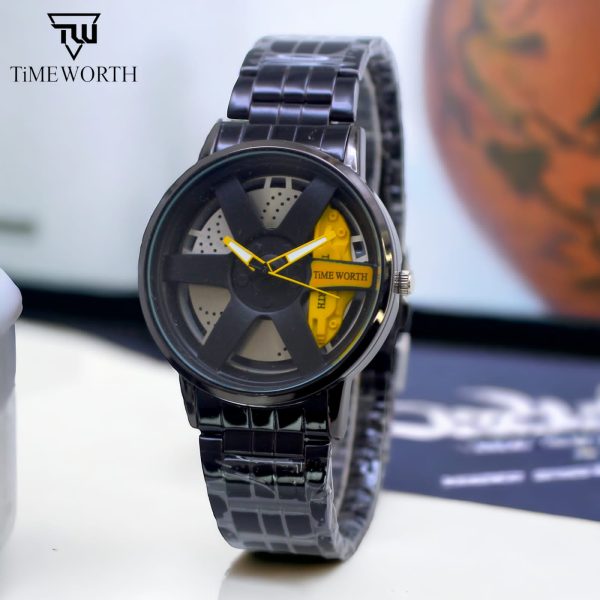 ( Without Box ) Time Worth Rotation Wheel Watch For Mens