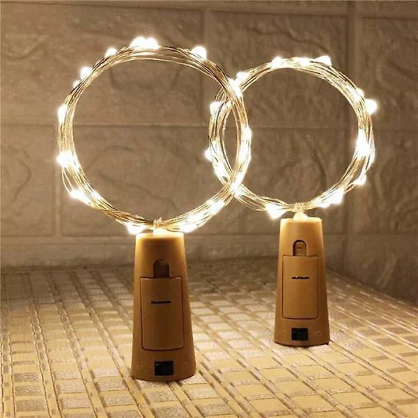 Wine Bottle Lights With Cork Led String Light | Copper Wire Fairy Garland Lights | Christmas Holiday Party Wedding Decoration (20 Led’s)