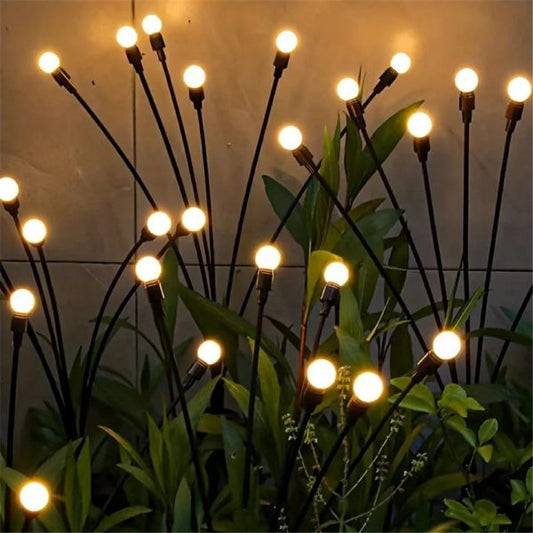 Led Solar Powered Firefly Light Outdoor Waterproof Solar Garden Light Decorative Swaying Wind Dancing Solar Lamp