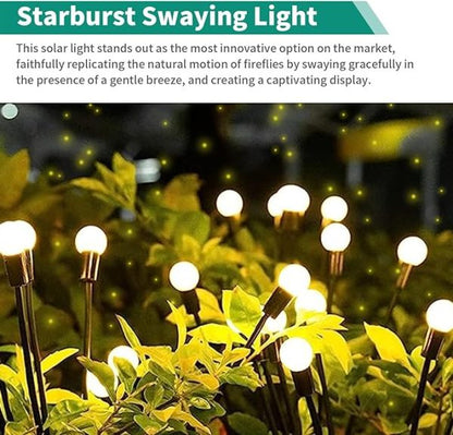 Led Solar Powered Firefly Light Outdoor Waterproof Solar Garden Light Decorative Swaying Wind Dancing Solar Lamp