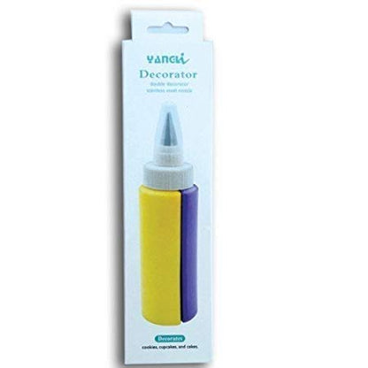 2 In 1 Cookie Cake Pastry Cup Cake Pudies Decorating Bottle Icing Pen With Stainless Steel Nozzle 100ml (random Color)