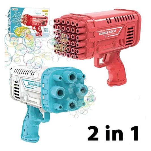 36 / 8 Hole Bazooka Bubble Water Gun | Bazooka Water Bubble Gun Toy For Kids, Toddlers | Out Door Fun Water Spray Gun (random Color