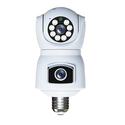 4k Wireless Wifi Dual-lens Security Camera With 3mp Lens | Bulb Camera | 360 Degree Rotation