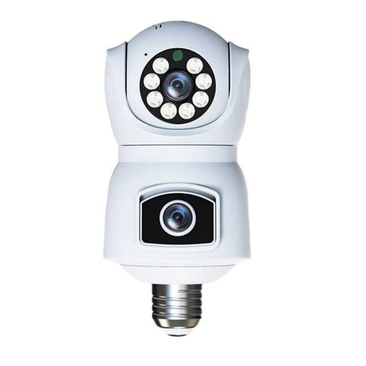 4k Wireless Wifi Dual-lens Security Camera With 3mp Lens | Bulb Camera | 360 Degree Rotation