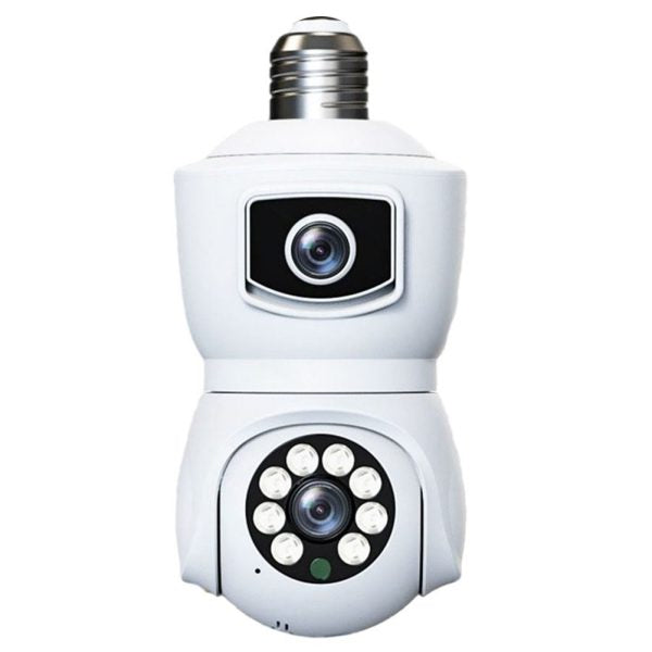 4k Wireless Wifi Dual-lens Security Camera With 3mp Lens | Bulb Camera | 360 Degree Rotation