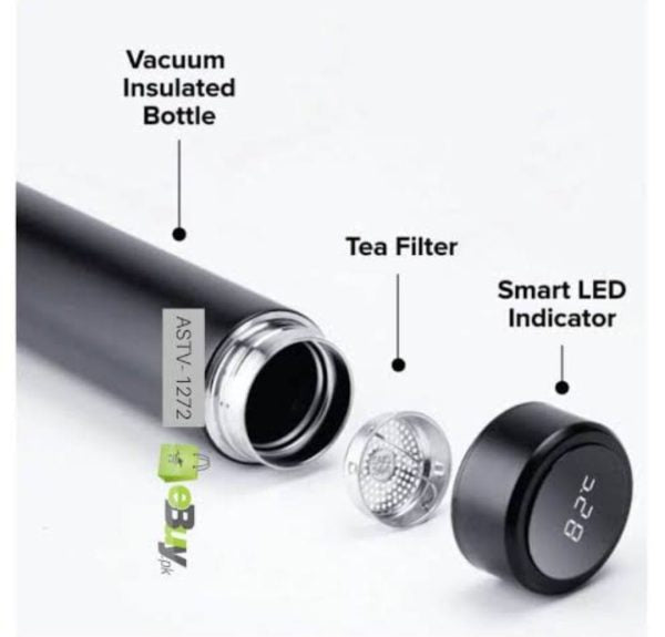 Temperature Display Indicator Insulated Stainless Steel Hot & Cold Flask Bottle (random Color)