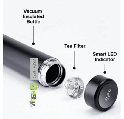 Temperature Display Indicator Insulated Stainless Steel Hot & Cold Flask Bottle (random Color)