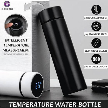 Temperature Display Indicator Insulated Stainless Steel Hot & Cold Flask Bottle (random Color)