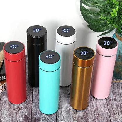 Temperature Display Indicator Insulated Stainless Steel Hot & Cold Flask Bottle (random Color)