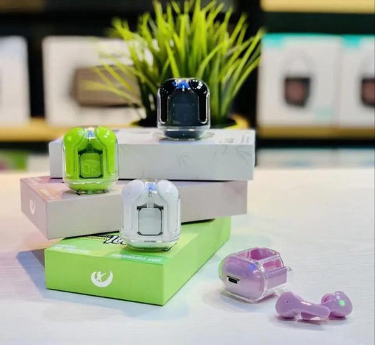 Air31 Earbuds Wireless Crystal Transparent Body – With Silicone Pouch (random Color)