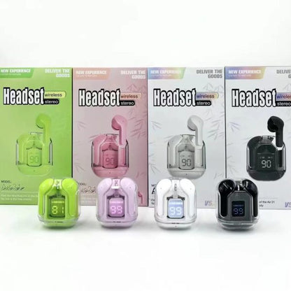 Air31 Earbuds Wireless Crystal Transparent Body – With Silicone Pouch (random Color)