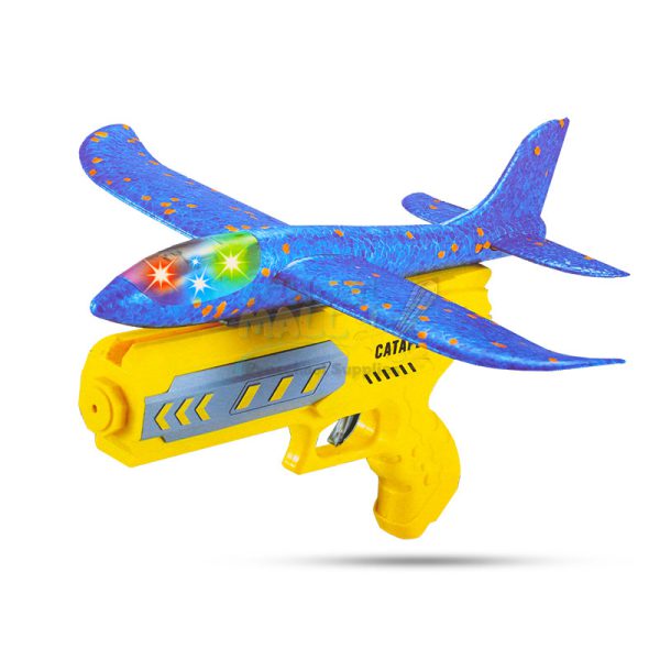Airplane Launcher Gun Toy For Kids Aircraft Shooting Gun Toy Cool Outside Flying Toys(random Color