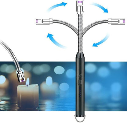 Arc Lighter With Usb Charging, Flameless Windproof, Led Battery Display, Safety Switch, 360 Degree Rotate (random Colors)