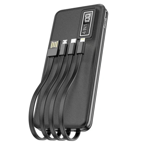 A300 Power Bank Original 10000mah Li-polymer Battery 4 In1 Power Bank Black