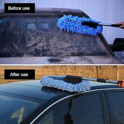 Car Wash Mop Telescopic Handle Microfiber Car Cleaning Brush (random Color)