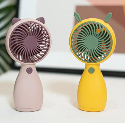 Cartoons Handheld Cooling Mini Rechargeable Fan (random Design And Color)