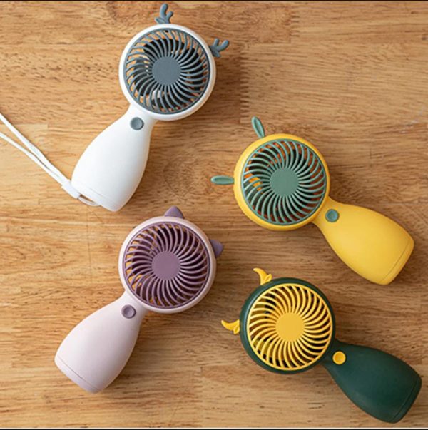 Cartoons Handheld Cooling Mini Rechargeable Fan (random Design And Color)