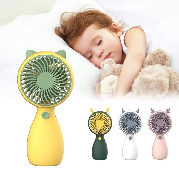 Cartoons Handheld Cooling Mini Rechargeable Fan (random Design And Color)