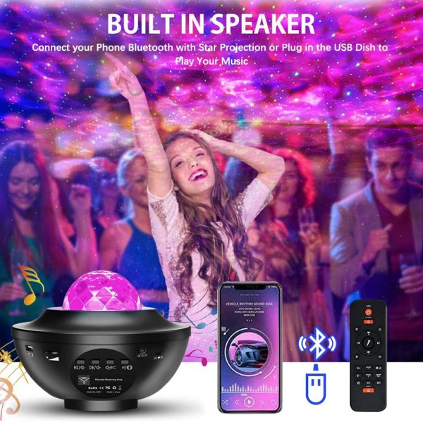 Colorful Starry Sky Galaxy Projector Nightlight Child Bluetooth Usb Music Player Star Night Light Romantic Projection Lamp Gifts With Remote