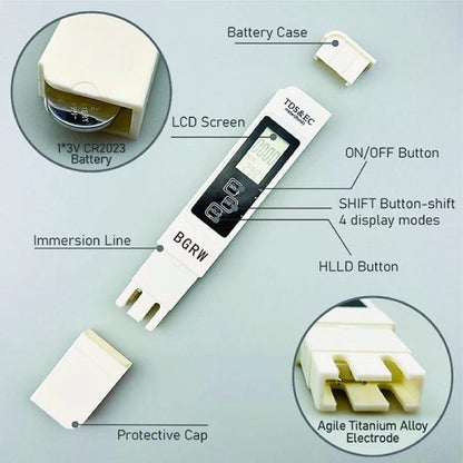 Meter Digital Lcd Pen Tester | Water Quality Monitor Purity Measure Tool