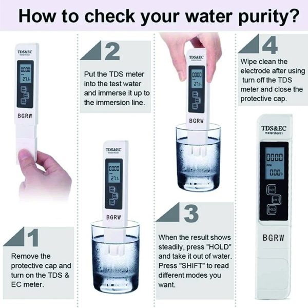 Meter Digital Lcd Pen Tester | Water Quality Monitor Purity Measure Tool