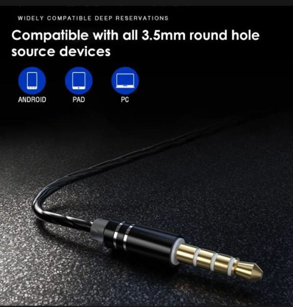 High Quality Super Bass Wired Hands Free/ Earphones – In-ear With 4 Muffs For Every Ear Size – (random Colors)