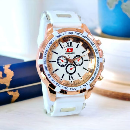 Latest Design Sports Rubber Straps Analog For Men And Boys